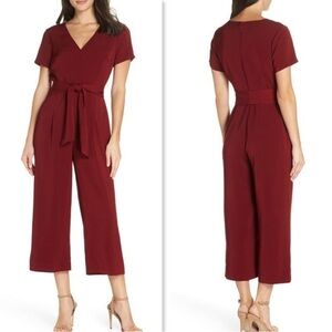 Charles Henry Burgundy Jumpsuit